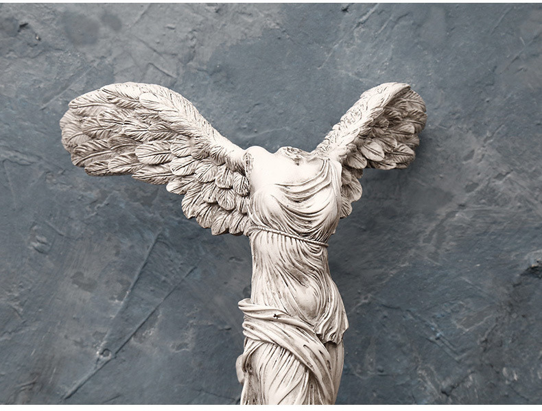 セール！少し大きなサモトラケのニケ像古代ギリシャの勝利の女神大理石風塗装仕上げ高さ約38ｃｍ彫像輸入品_画像3