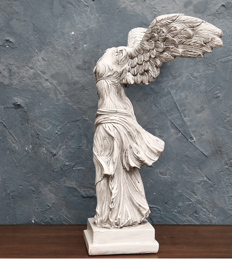 セール！少し大きなサモトラケのニケ像古代ギリシャの勝利の女神大理石風塗装仕上げ高さ約38ｃｍ彫像輸入品_画像2