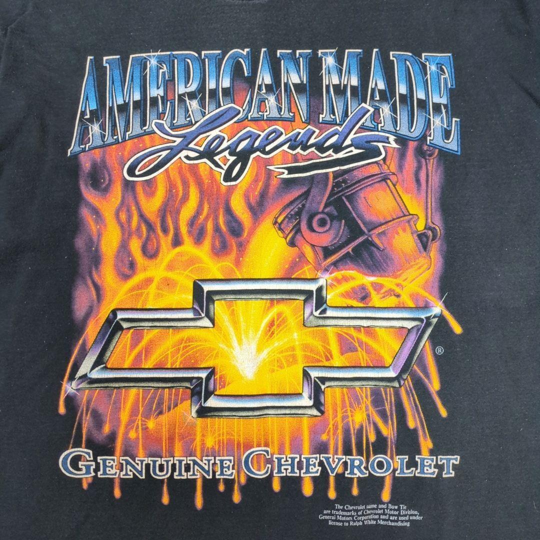激レア 90s フルーツオブザルーム シボレー ヴィンテージTシャツ CHEVROLET Made In USA Vintage T Shirt _画像2