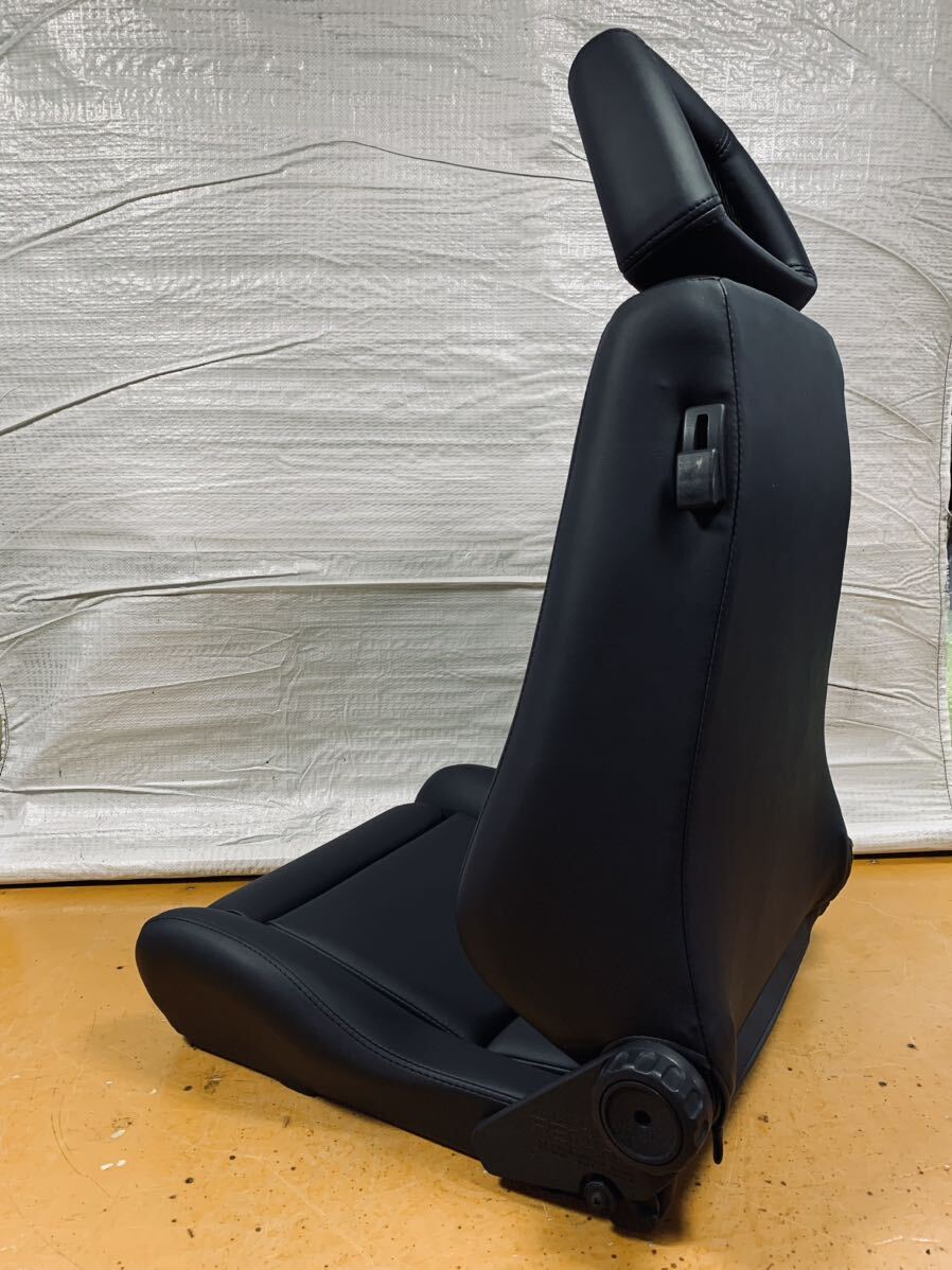 3.4.レカロ RECARO 2脚セット LX-L 黒フェイクレザー張り替え 張替え 張替 ブラックシングルステッチ 両側ダイヤルの画像5