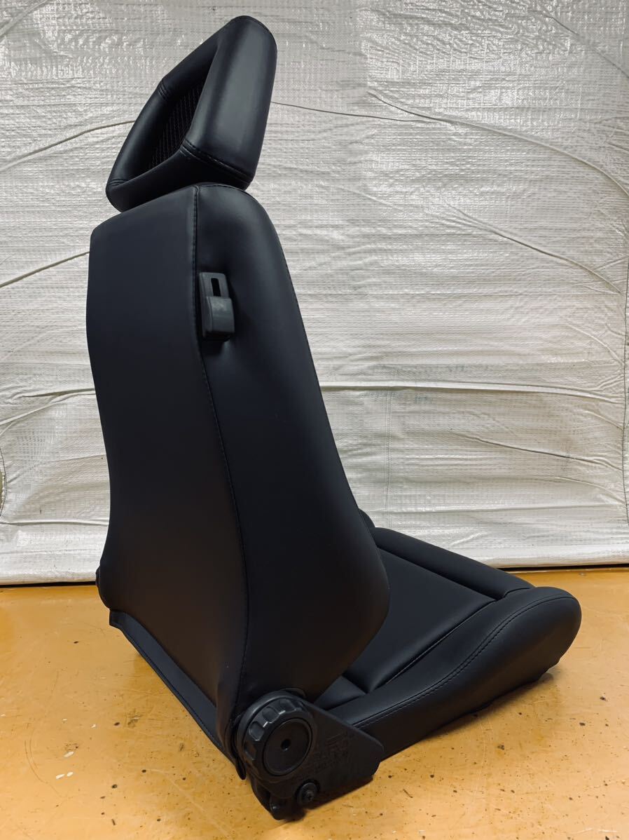 3.4.レカロ RECARO 2脚セット LX-L 黒フェイクレザー張り替え 張替え 張替 ブラックシングルステッチ 両側ダイヤルの画像9