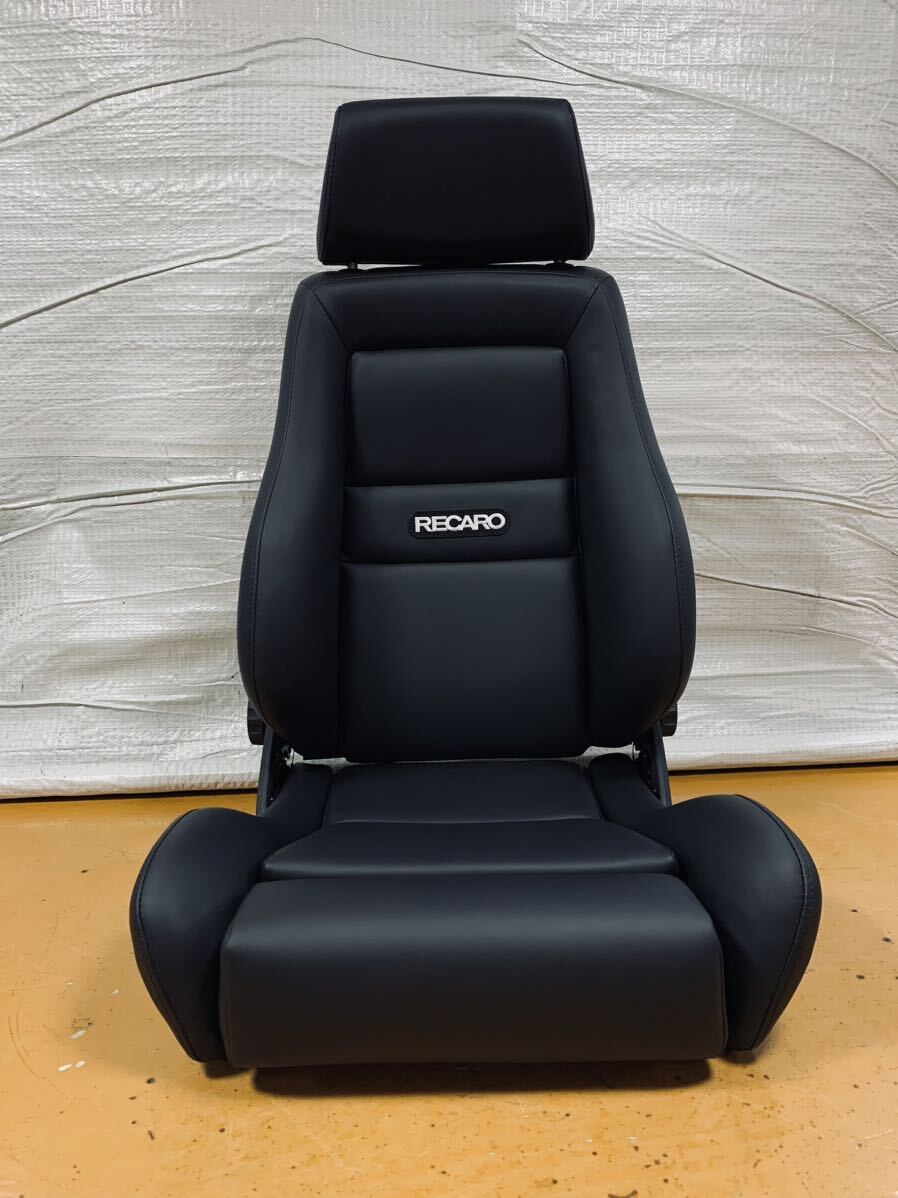 5.6.レカロ RECARO 2脚セット LS-L 黒フェイクレザー張り替え 張替え 張替 ブラックシングルステッチ 両側ダイヤルの画像2