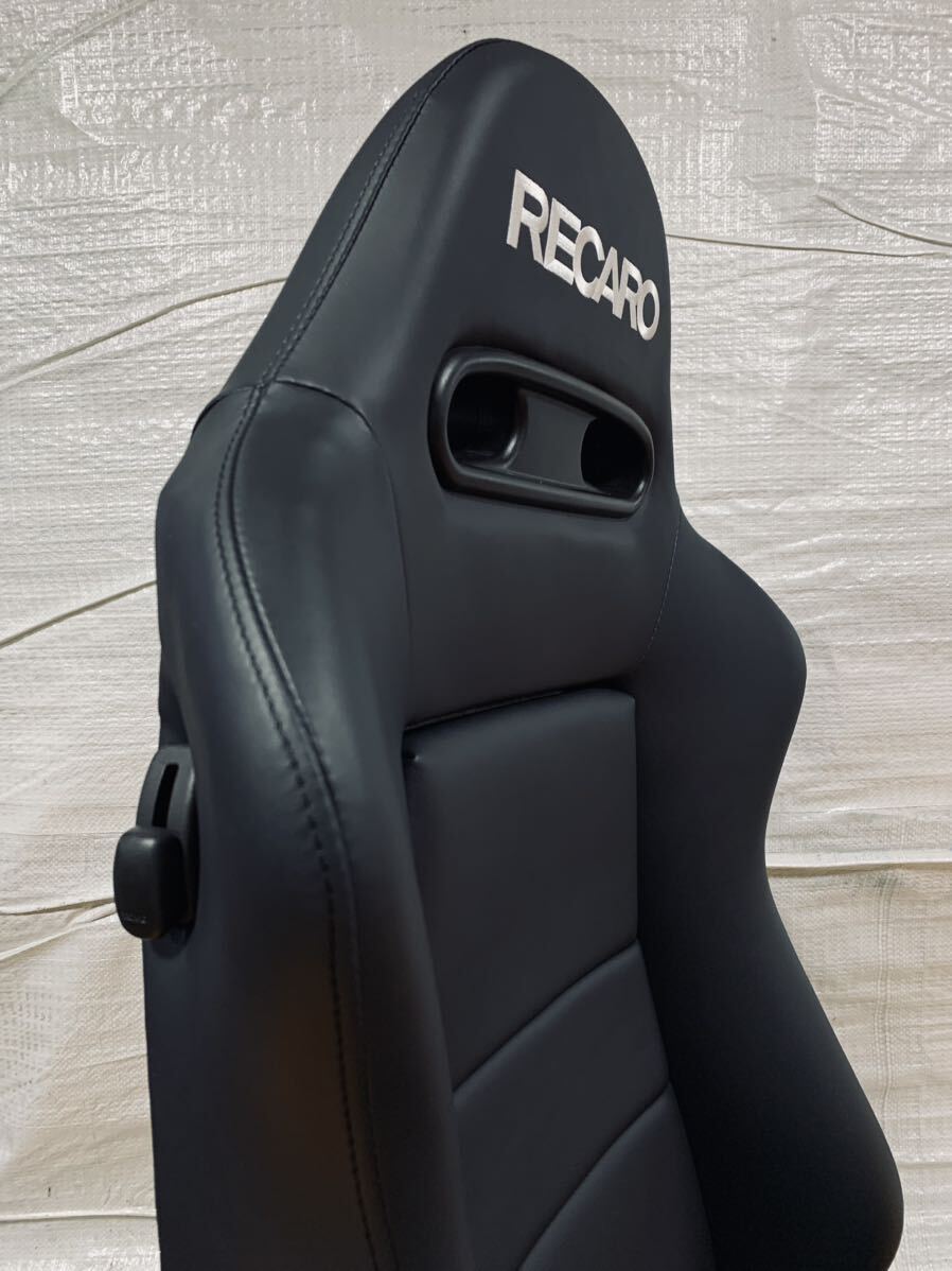 11.レカロ RECARO SR-4 黒フェイクレザー張り替え 張替え 張替 ブラックシングルステッチ 右側ダイヤルの画像6