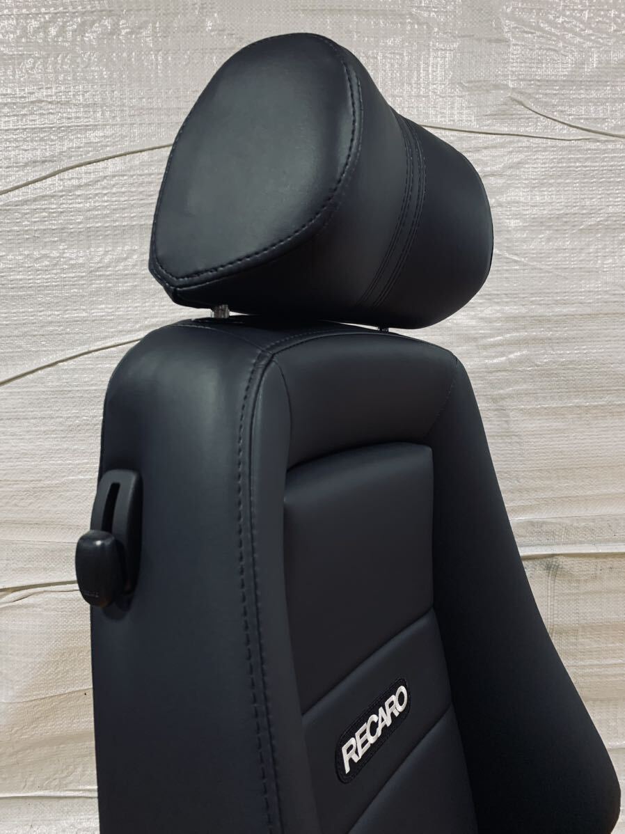 18.レカロ RECARO エルゴメド D 黒フェイクレザー張り替え 張替え 張替 ブラックシングルステッチ 両側ダイヤルの画像6