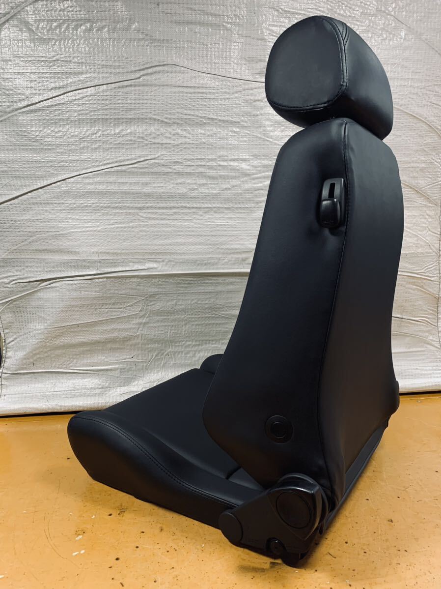 18.レカロ RECARO エルゴメド D 黒フェイクレザー張り替え 張替え 張替 ブラックシングルステッチ 両側ダイヤルの画像4