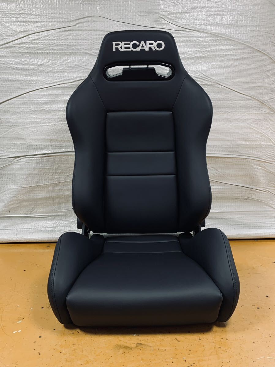 23.30.レカロ RECARO 2脚セット SR-3 黒フェイクレザー張り替え 張替え 張替 ブラックシングルステッチ 両側ダイヤルの画像6