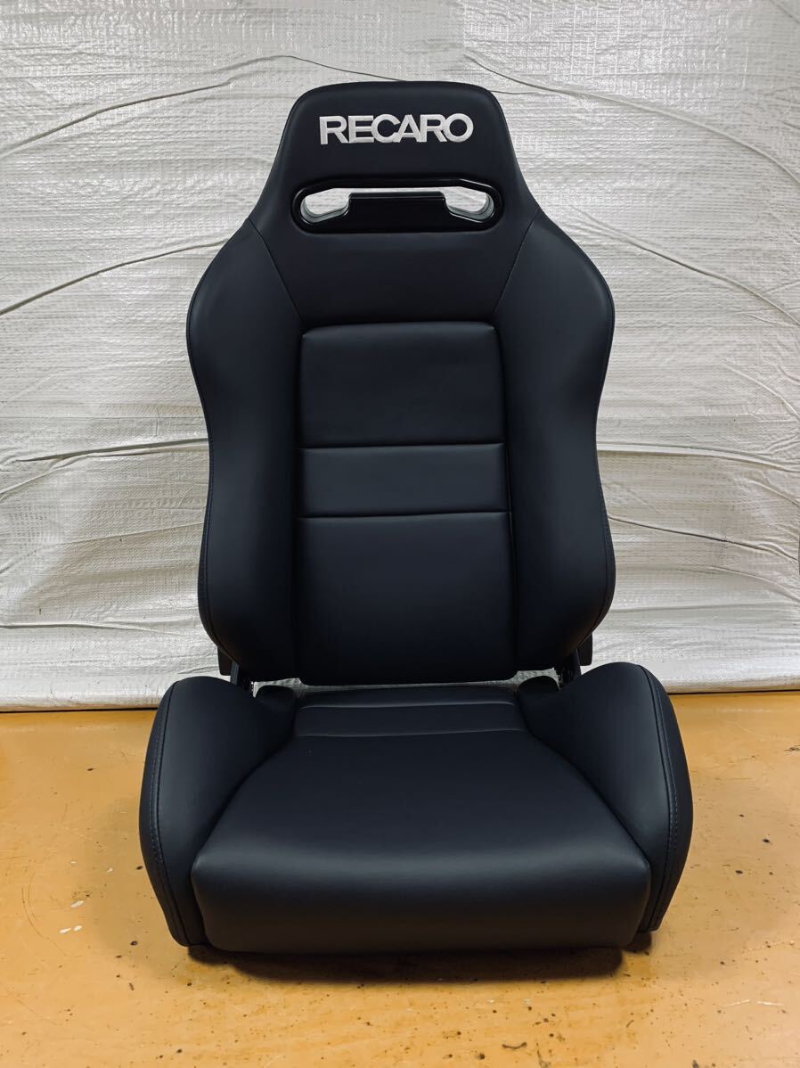 28.29.レカロ RECARO 2脚セット SR-3 黒フェイクレザー張り替え 張替え 張替 ブラックシングルステッチ 両側ダイヤルの画像2