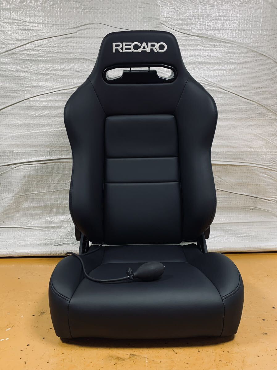 46.レカロ RECARO SR-VF 黒フェイクレザー張り替え 張替え 張替 ブラックシングルステッチ 両側ダイヤル エアランバーの画像1