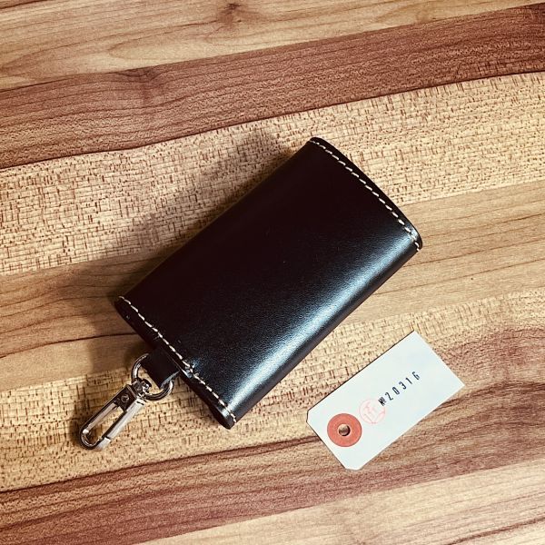  key case 6 ream key ring men's original leather purse free shipping 1 jpy wallet gentleman cow leather 1 jpy folding purse gloss cow leather new goods key key ticket holder black 