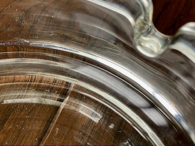 ガラス　硝子　クリア　透明　円形　丸形　灰皿　直径10.6cm×高さ3.45cm　296g　タバコ　煙草　女性　葉巻　シガー　パイプ　送料無料_画像3