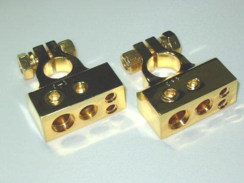 * including carriage * new goods *100% copper made *24 gilding battery terminal (+)(-) set PLBT-02