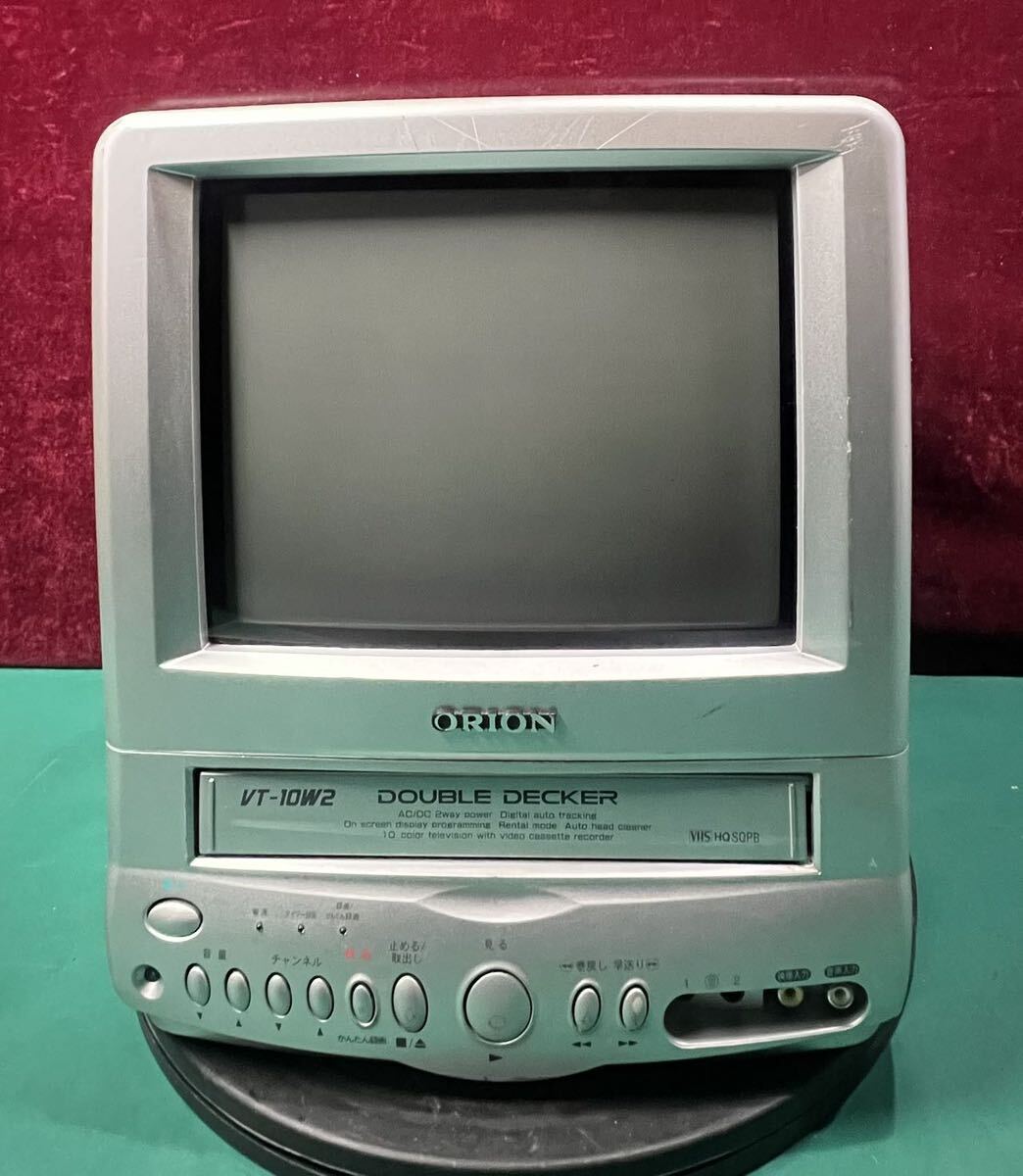 オリオン ORION VT-10W2 ビデオ付10型カラーテレビ ブラウン管テレビ VHS 再生OK (140s)の画像1