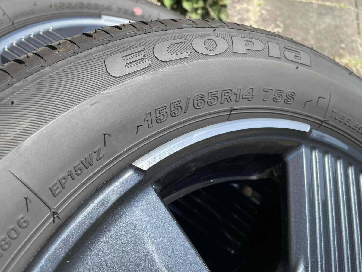 日産 SAKURA サクラ 新車外し純正アルミホイール 走行500k未満 ブリヂストン EP150 ecopia 155/65R14の画像6