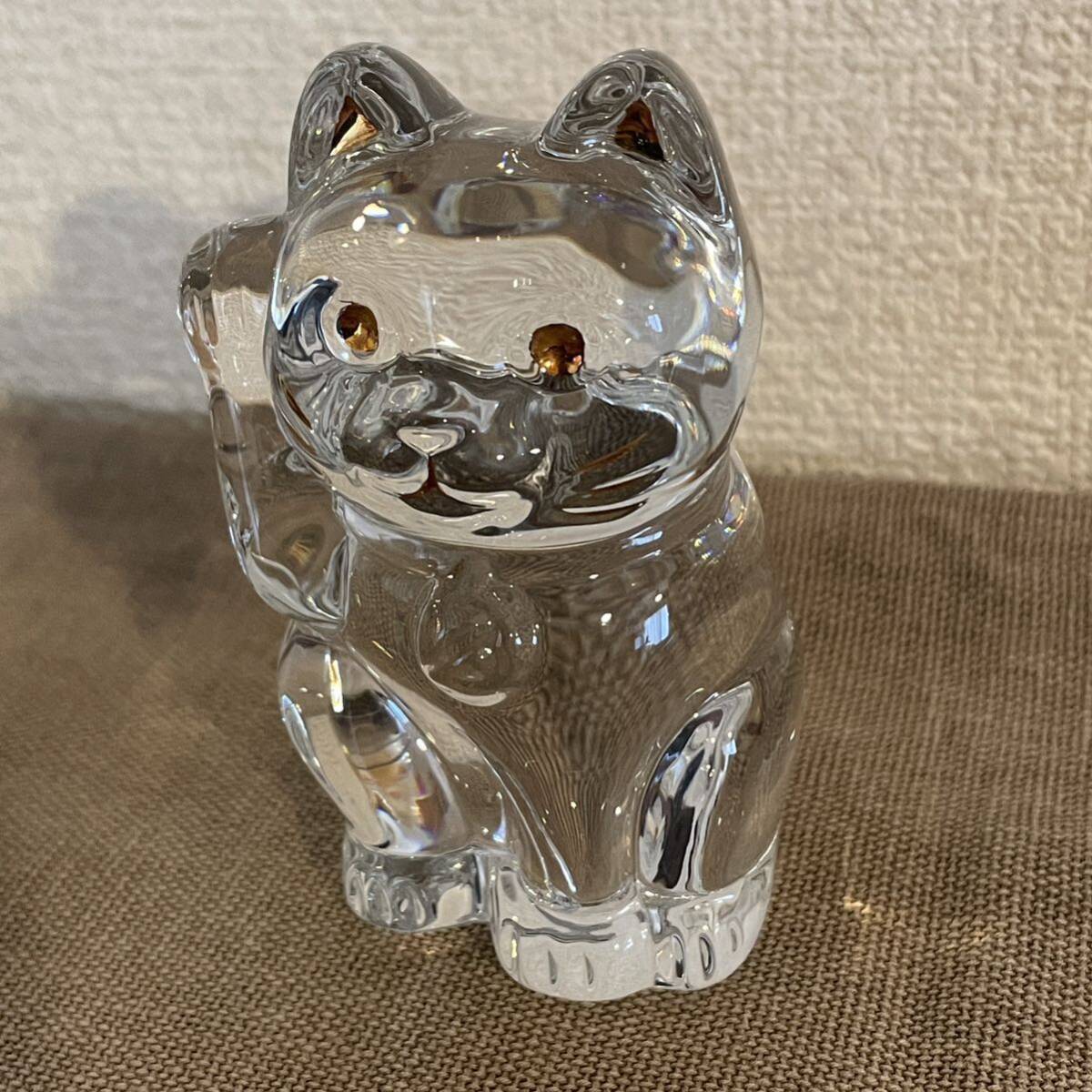 バカラ Baccarat 招き猫 クリスタルガラス 猫 ねこ インテリア オブジェ ガラス工芸 ラッキーキャット の画像5