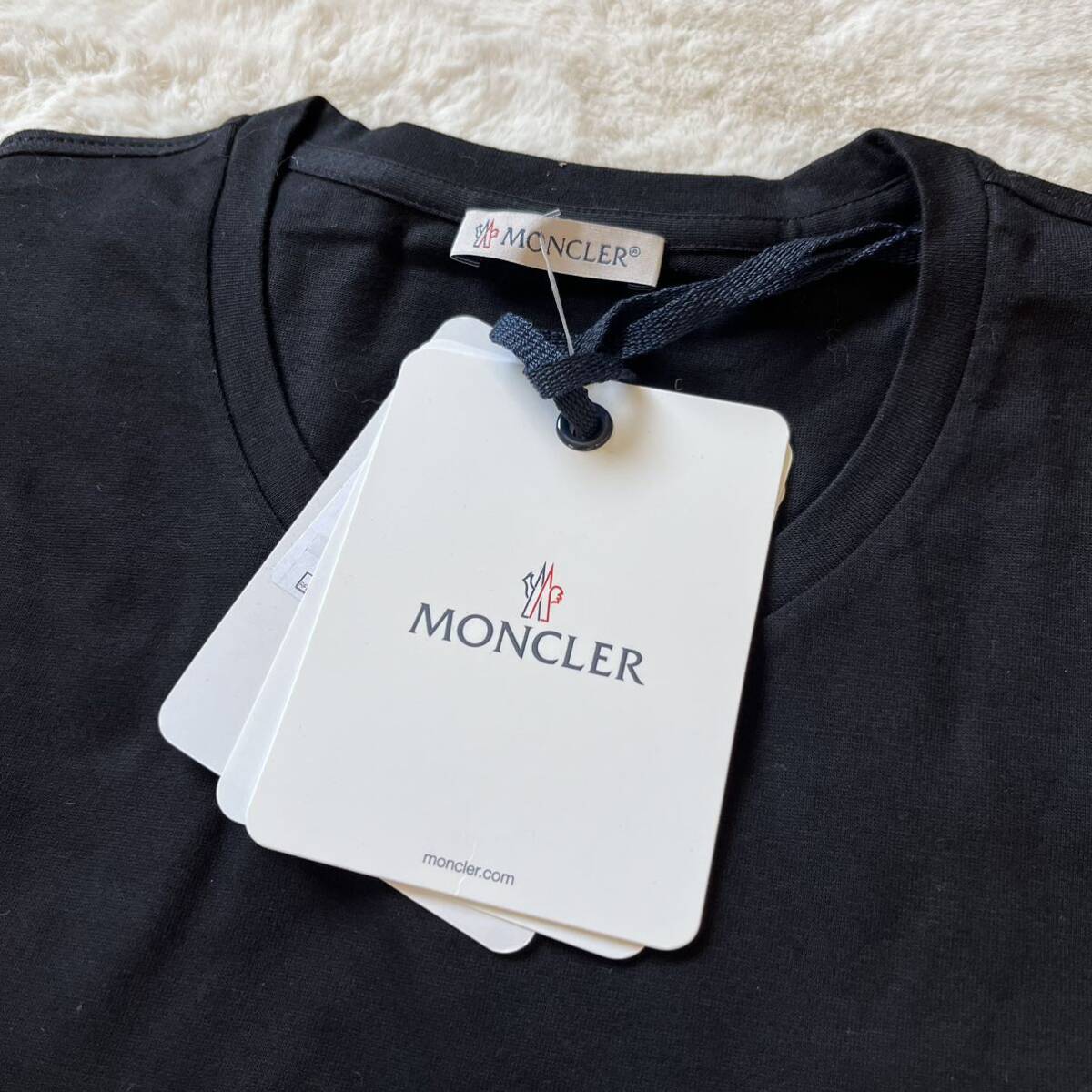 訳あり特価◇モンクレール ロゴパッチ 半袖コットンTシャツ 黒　S Moncler ブラック　レディース_画像4