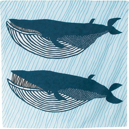  aqua Drop recycle furoshiki three width approximately 100cm kata katana gas whale blue ( water repelling processing ) [.. beautiful ]
