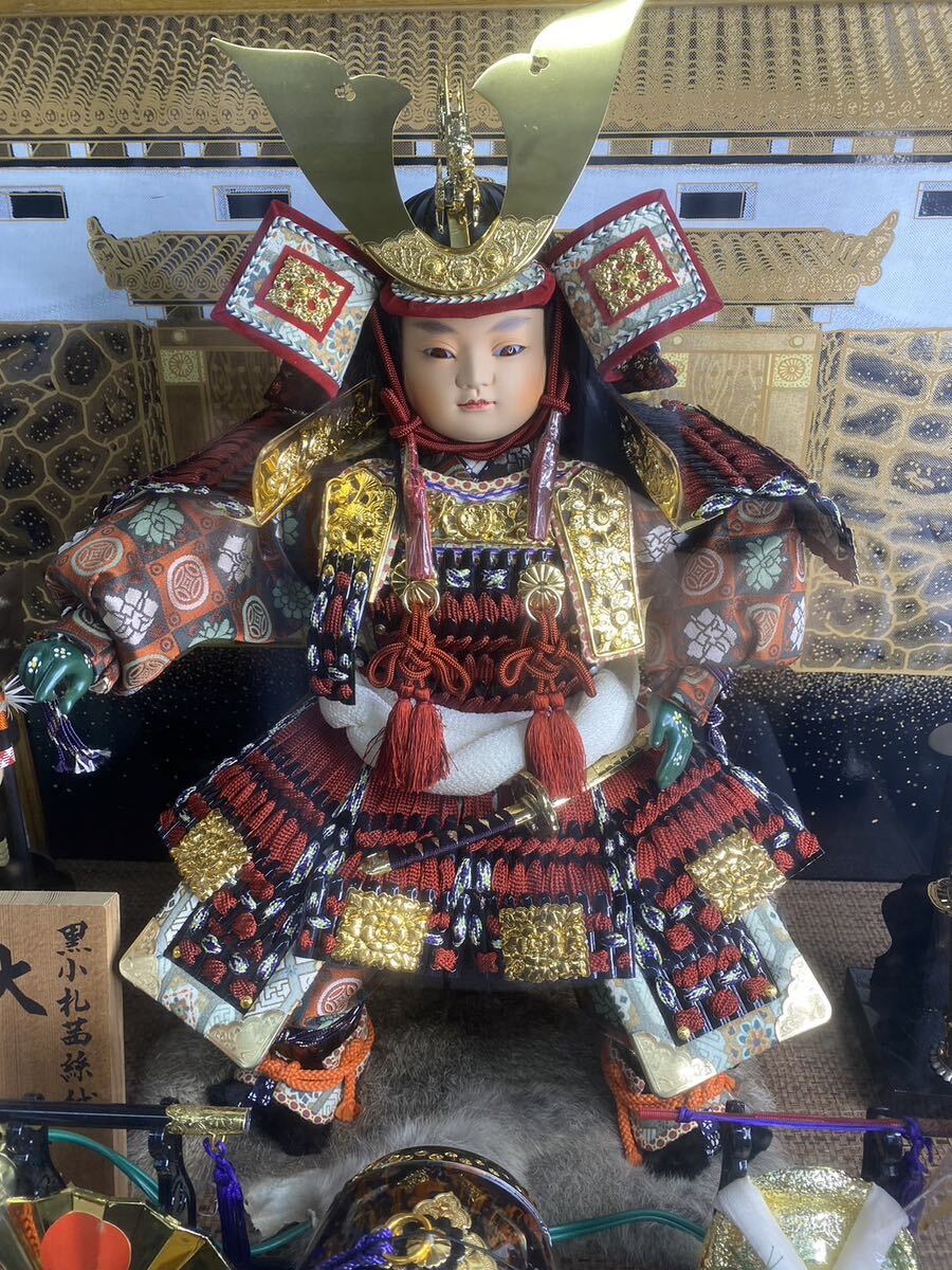 【KH0197】中古 日本人形 子供大将 五月人形 オルゴール コレクション ガラスケース 昭和レトロ アンティーク 置物 飾り インテリア の画像2