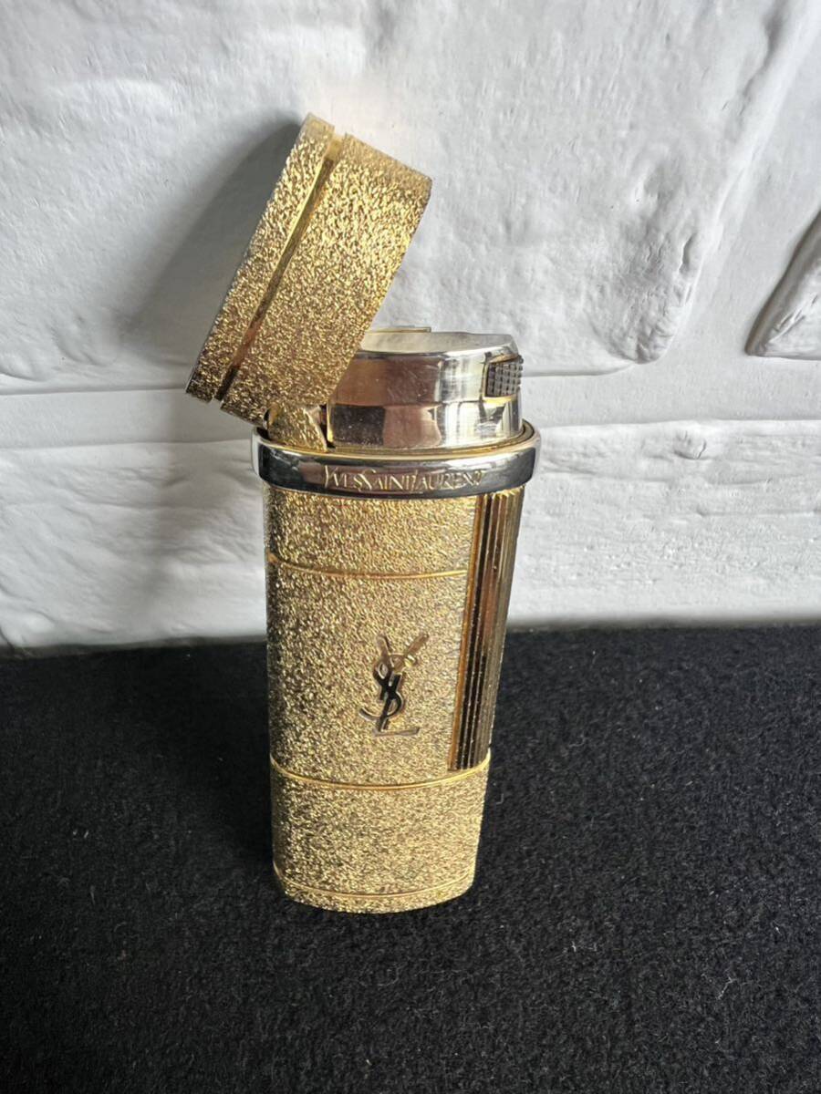 【FS0291500】イヴサンローラン ガスライター ライター 喫煙具 ゴールド Yves Saint Laurent YVES SAINT ジッポ YSL デュポン USAの画像4