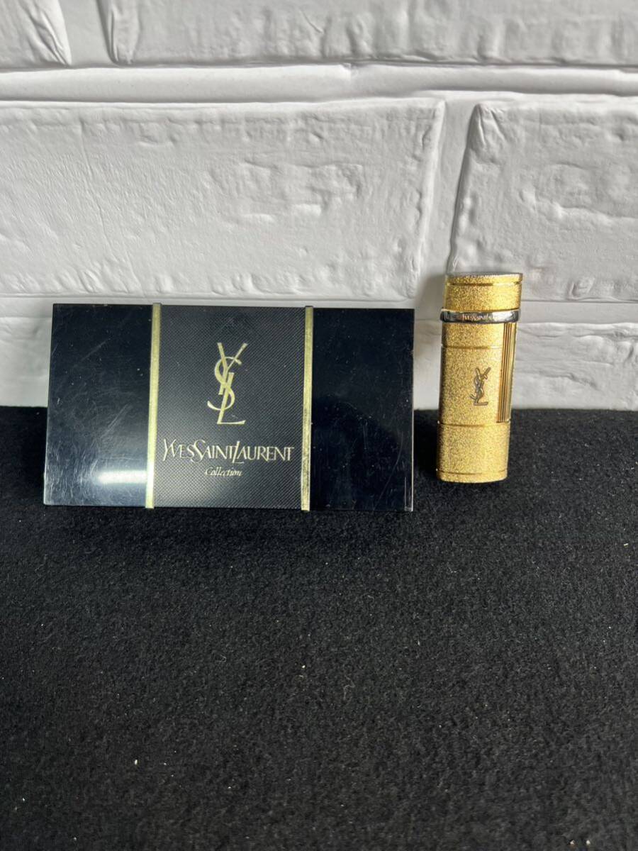 【FS0291500】イヴサンローラン ガスライター ライター 喫煙具 ゴールド Yves Saint Laurent YVES SAINT ジッポ YSL デュポン USAの画像1