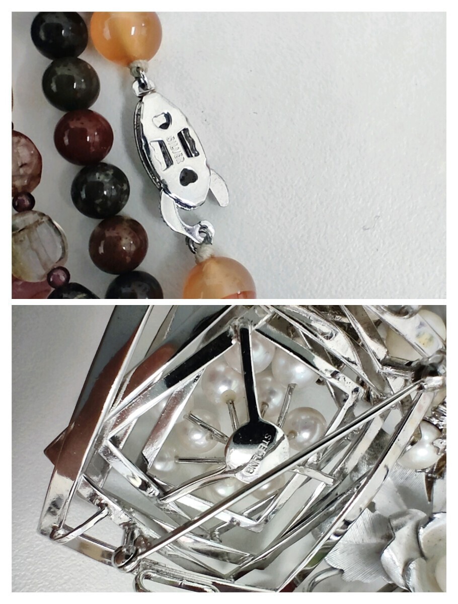 [1 иен ~]imite-shon аксессуары колье кольцо брошь булавка для галстука металлизированный жемчуг натуральный камень серебряный аксессуары золотой кубок примерно 3kg