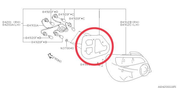 スバル純正 インプレッサ GD9 GDA GDB リア コンビネーション テール ライト パッキング 左右セットSUBARU 未使用 リヤ パッキン シールの画像2