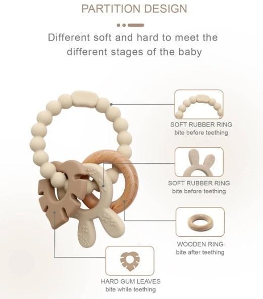 # new goods #...# silicon tooth hardening toy # wooden # pacifier # rattle baby toy sombreness coloring First toy nyu Anne scalar 