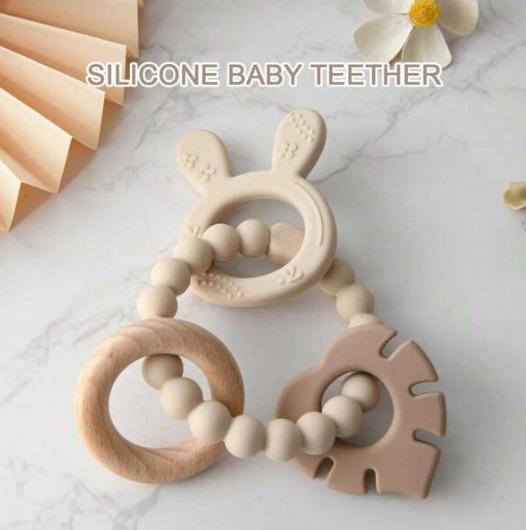 # new goods #...# silicon tooth hardening toy # wooden # pacifier # rattle baby toy sombreness coloring First toy nyu Anne scalar 