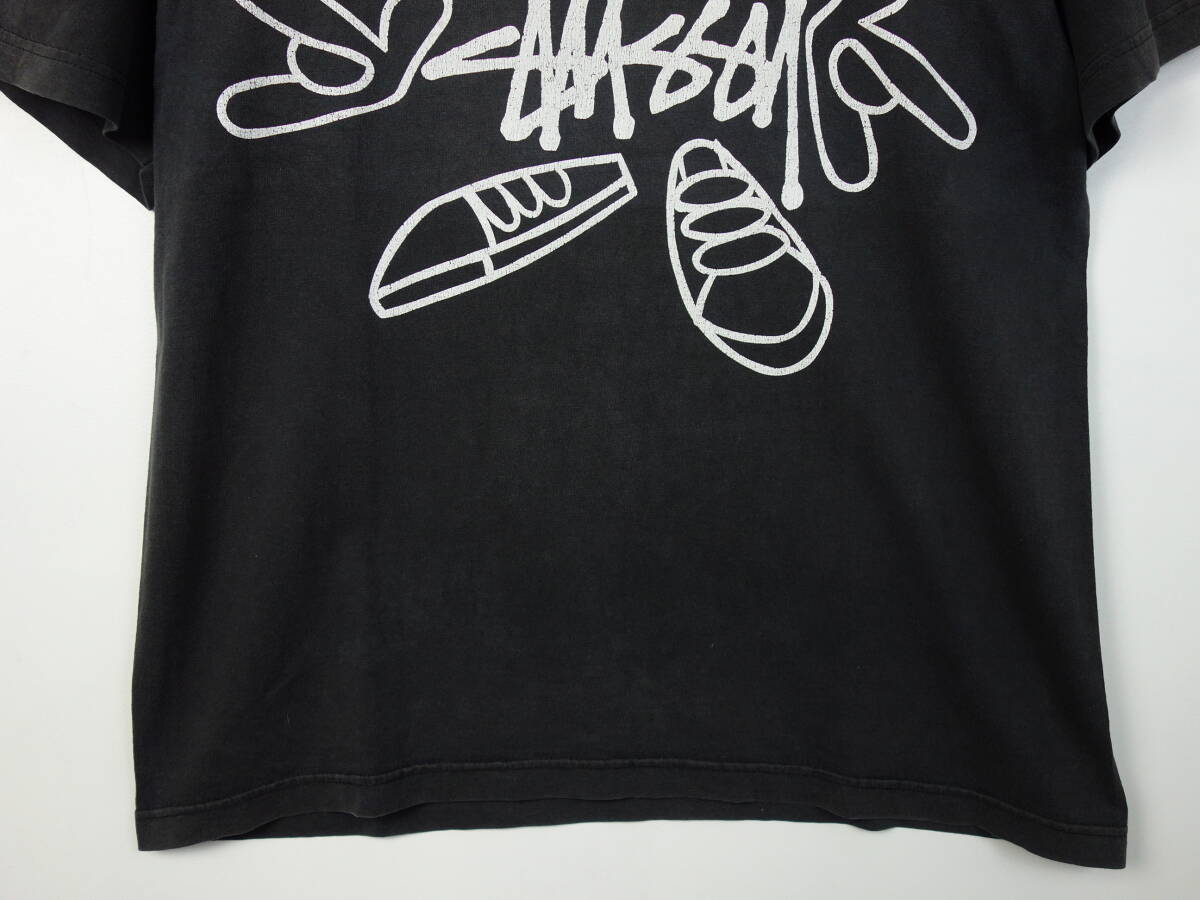 B387/Stussy/ステューシー/半袖Tシャツ/Lサイズ/ブラック/デカロゴ/フェード/オールドステューシー/_画像3