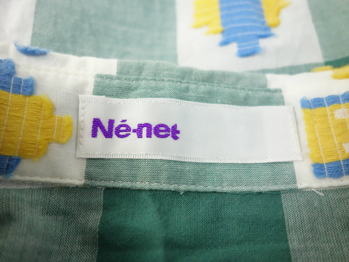 B391/NENET/ネネット/デザインシャツ/フリンジ/長袖/チェック柄/ウィメンズ/3サイズ/エイネット/の画像7