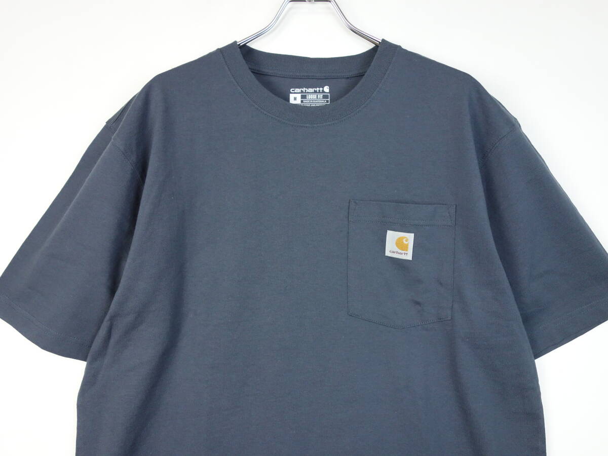 B746/CARHARTT/カーハート/コットン半袖ポケットTシャツ/ルーズフィット/スチールブルー系/メンズ/Mサイズの画像3