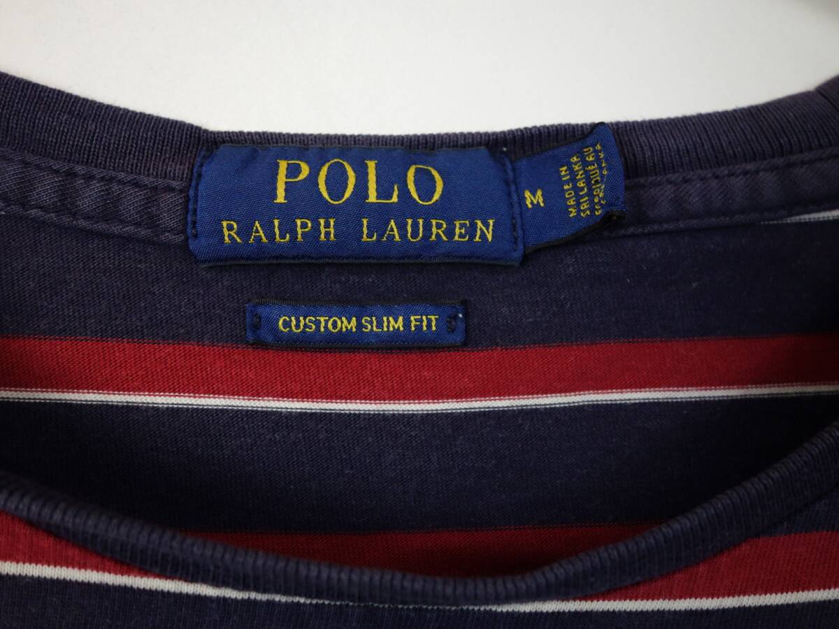 B973/POLO by Ralph Lauren/ポロラルフローレン/マルチボーダーT/半袖Tシャツ/クルーネック/メンズ/Mサイズの画像4