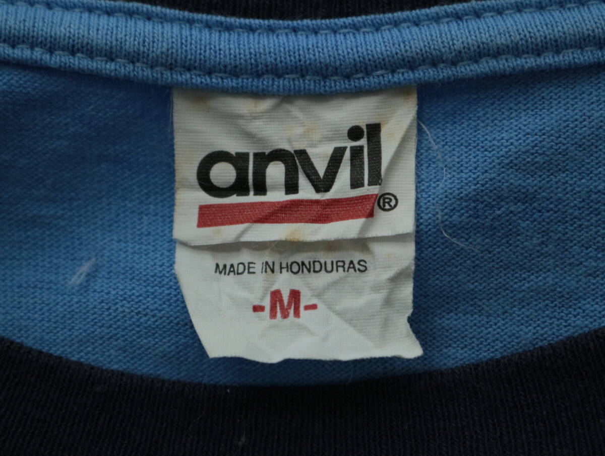 B516/anvil/アンヴィル/KEMURI/コットン半袖リンガーTシャツ/カットソー/ブルー系/メンズ/Mサイズ_画像5