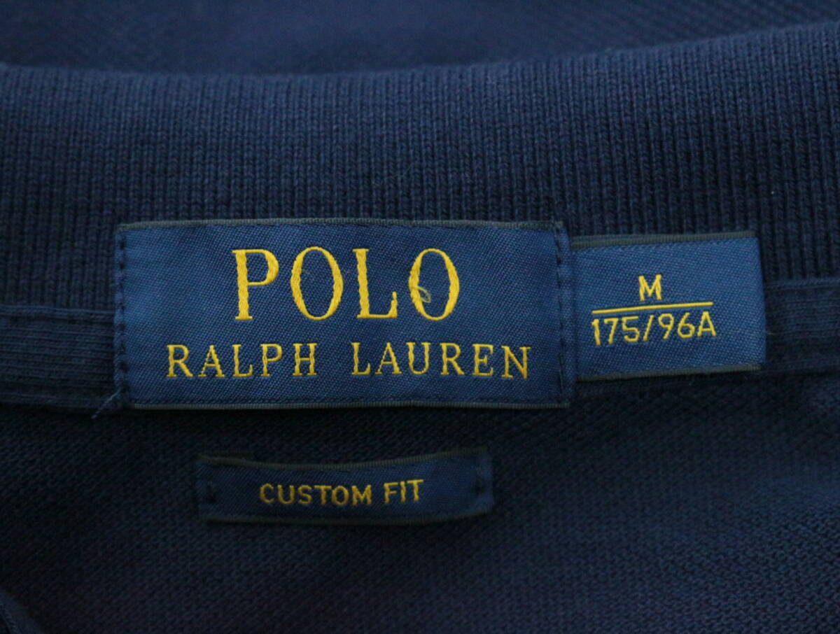 B541/POLO Ralph Lauren/ポロラルフローレン/コットン半袖ポロシャツ/ビッグポニー/ネイビー系/メンズ/Mサイズの画像4