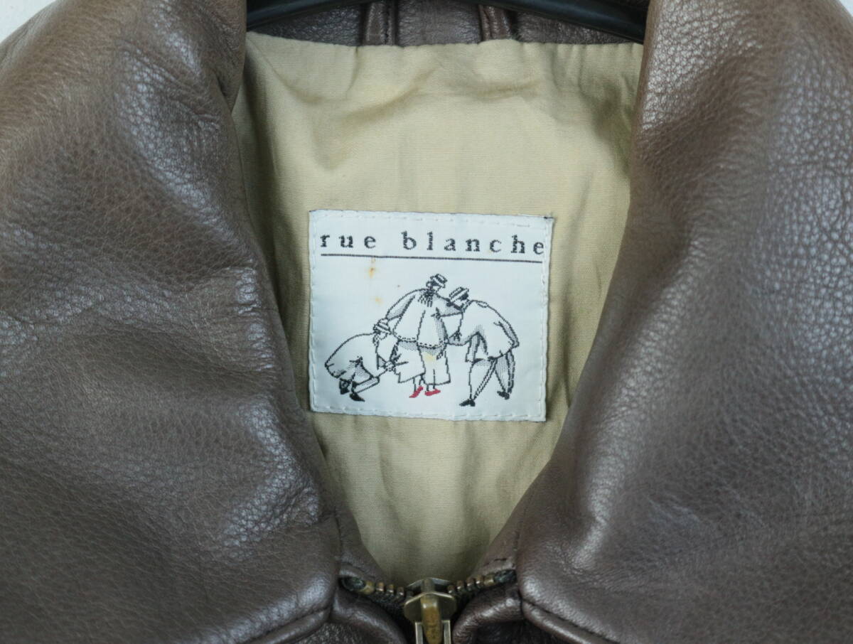 B578/rue blanche/リュブランシュ/本革/レザージャケット/ブルゾン/ブラウン系/レディース/38サイズ/革ジャンの画像6