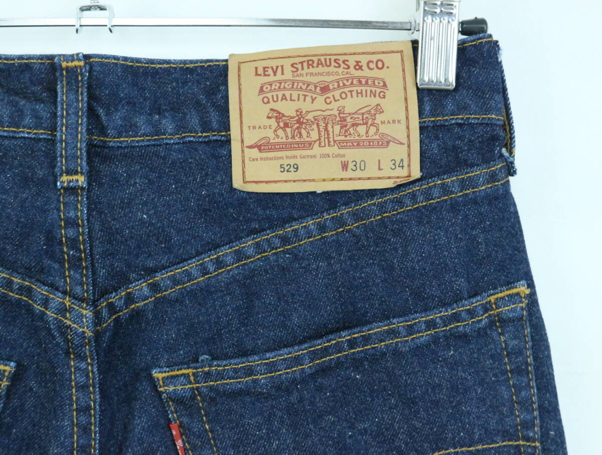 B666/Levi's/リーバイス/Lot.529-02/デニムパンツ/ジーンズ/W30サイズ/95年製/濃紺/ジッパーフライ/の画像6