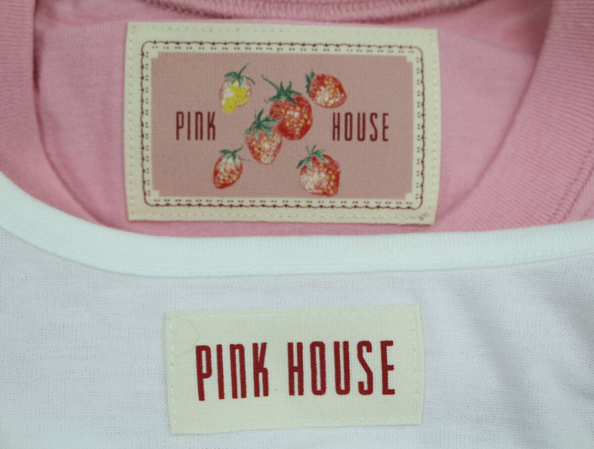 B635/PINK HOUSE/ピンクハウス/半袖Tシャツ/レディース/Mサイズ/2点セット/ベア/お花柄/お買い得/ホワイト/ピンクの画像5