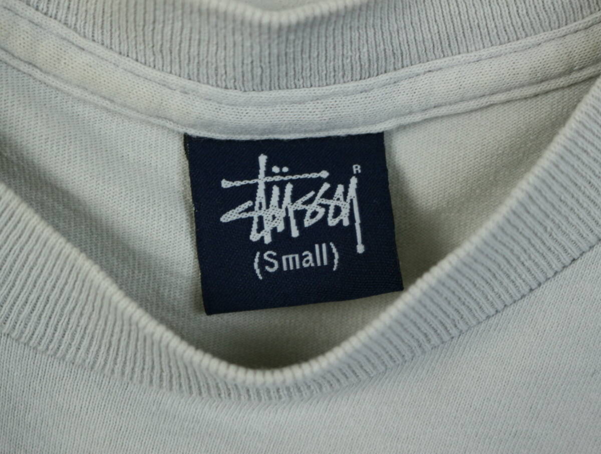 B688/02/Stussy/ステューシー/紺タグ/Stand Firm/コットンTシャツ/カットソー/ライトグレー系/オールドステューシー/メンズ/Sサイズの画像6