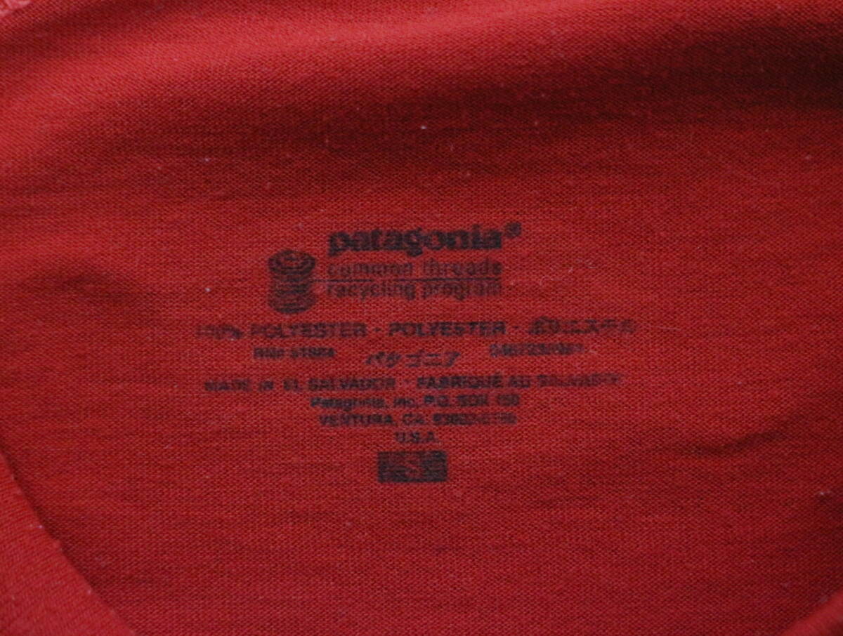 B724/patagonia/パタゴニア/ポラライズドTシャツ/半袖/カットソー/レッド系/メンズ/Sサイズの画像6