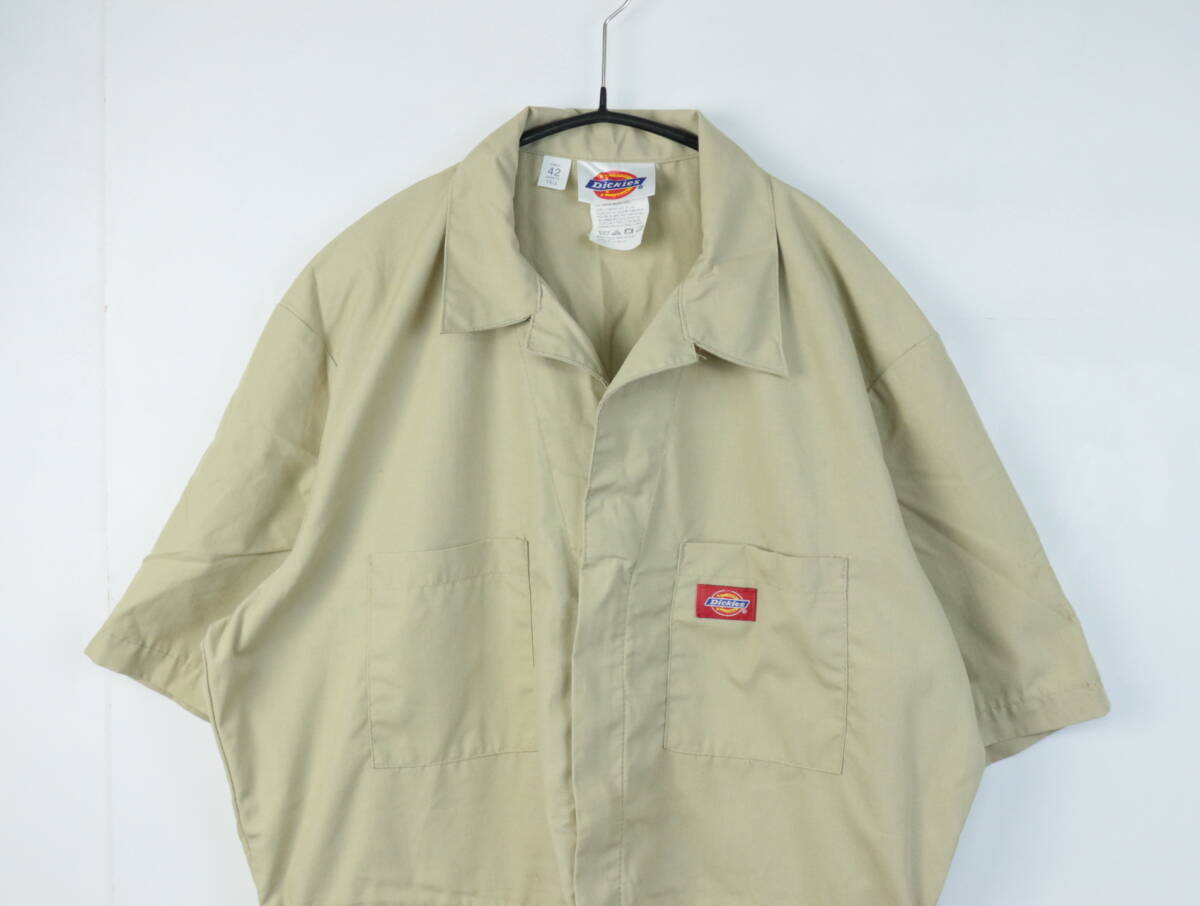 B947/Dickies/ディッキーズ/つなぎ/ジャンプスーツ/オールインワン/メカニックスーツ/メンズ/42サイズ/ベージュ/