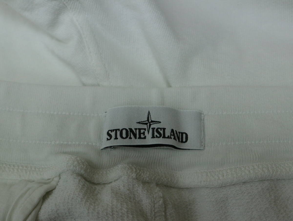 B964/STONE ISLAND/ストーンアイランド/ショートパンツ/ハーフパンツ/スウェットパンツ/ホワイト/メンズ/Mサイズ/ワッペン_画像6