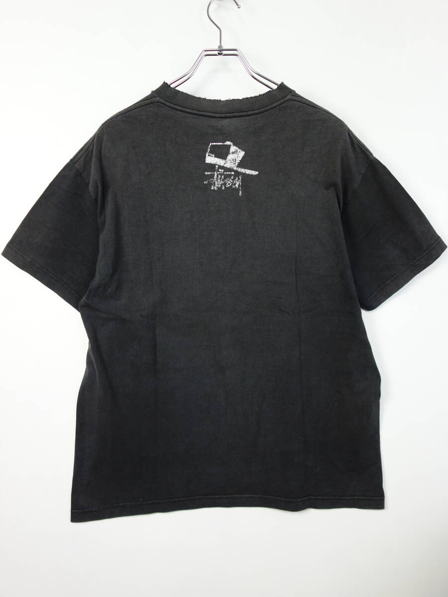 B387/Stussy/ステューシー/半袖Tシャツ/Lサイズ/ブラック/デカロゴ/フェード/オールドステューシー/_画像4