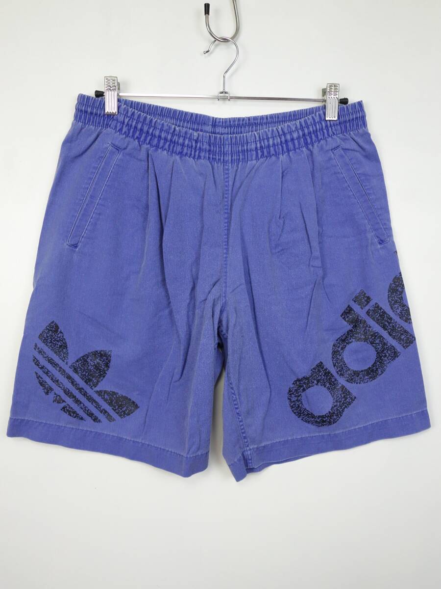 B989/Adidas/アディダス/90S/デサント製/ショートパンツ/ハーフパンツ/イージーパンツ/トレーニングパンツ/メンズ/76サイズ/オールドの画像1