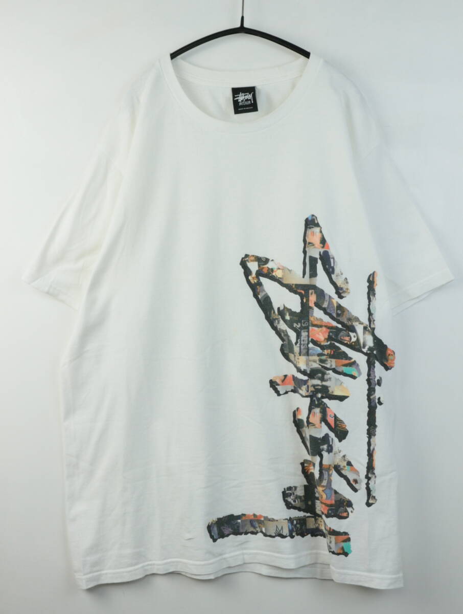 B551/Stussy/ステューシー/縦ロゴ/フォトグラフィーコットン半袖Tシャツ/ホワイト系/メンズ/Mサイズ_画像1