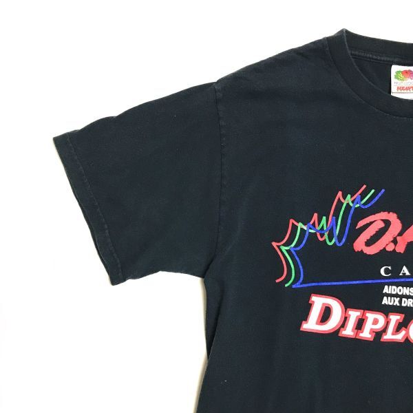 1円 ラップT DARE FRUIT OF THE LOOM フルーツオブザルーム US古着 Tシャツ ヘビーコットン メキシコ製 ネイビー メンズ L D.A.R.E.の画像6