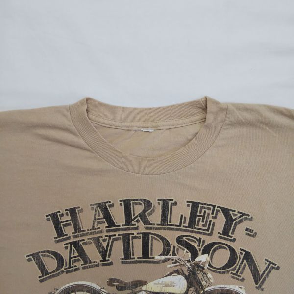 ハーレーダビッドソン 半袖Tシャツ XLサイズ相当 カーキ 2012年製 バイカー モーターサイクル Harley Davidson ビンテージ 古着の画像3