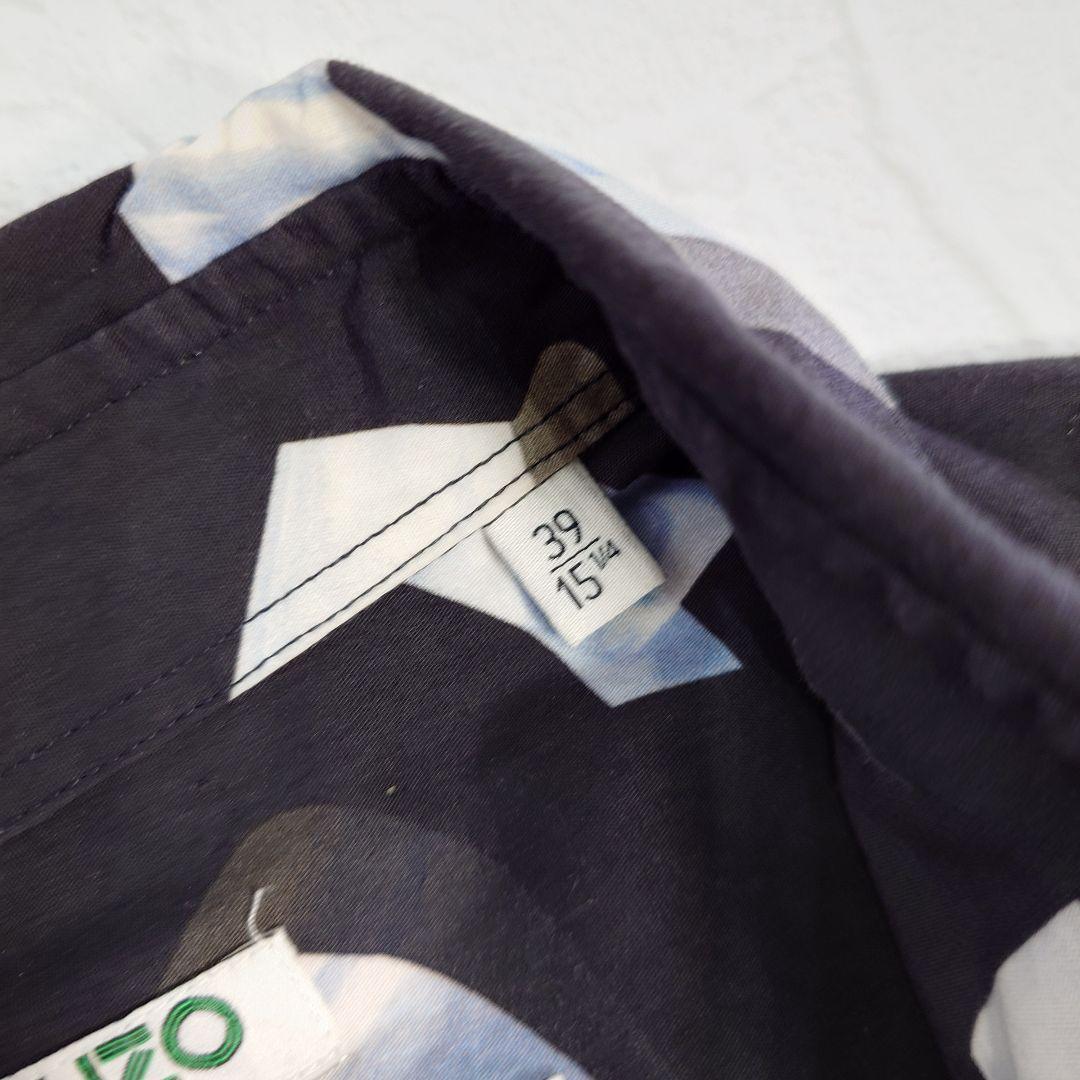 KENZO Kenzo рисунок рубашка рубашка с длинным рукавом тонкий Fit M общий рисунок рубашка дизайнерский 