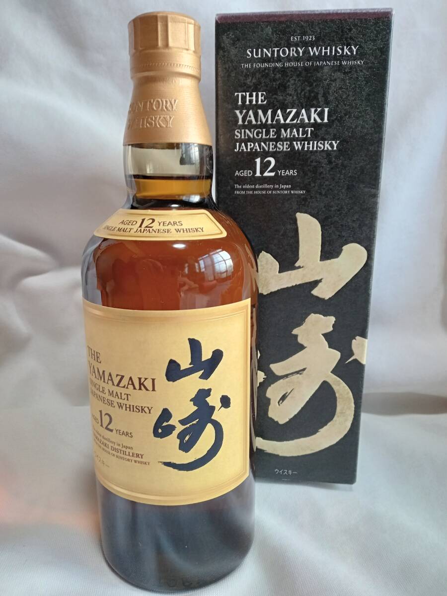 未開栓 サントリー 山崎 12年 シングルモルト ウイスキー/THE YAMAZAKI SINGLE MALT JAPANESE WHISKY AGED 12 YEARS 箱付き_画像1