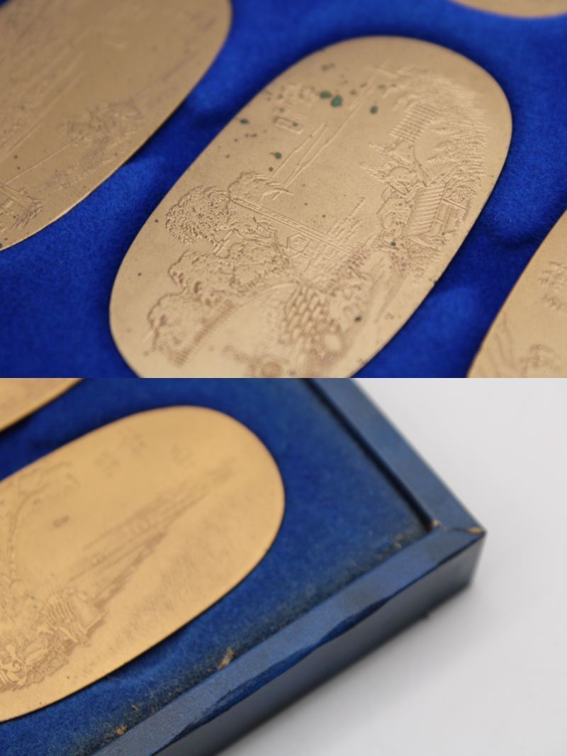 広重 東海道五十三次 銅メダル 銅製 ブロンズ ５６枚 保管ケース 冊子付 コレクション 小判 レプリカの画像10