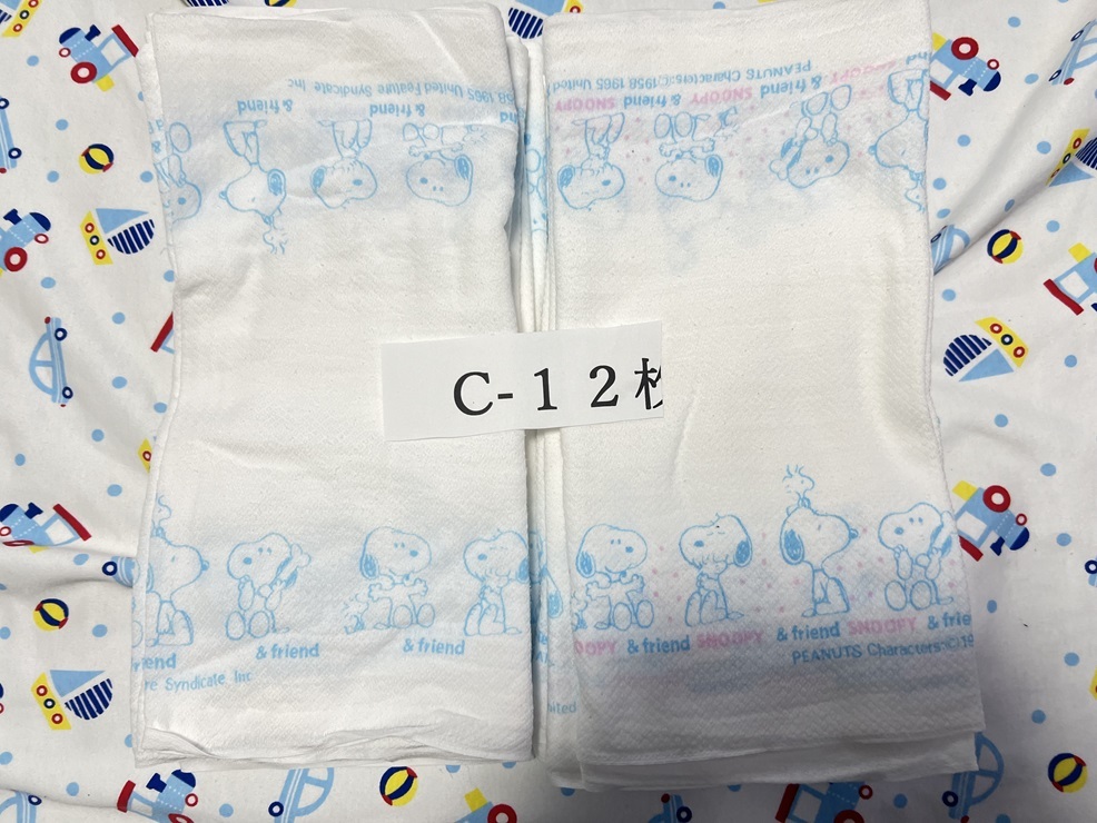 スヌーピー柄 おむつ12枚　中古品　 ドビー織　 　　　C-12_画像1