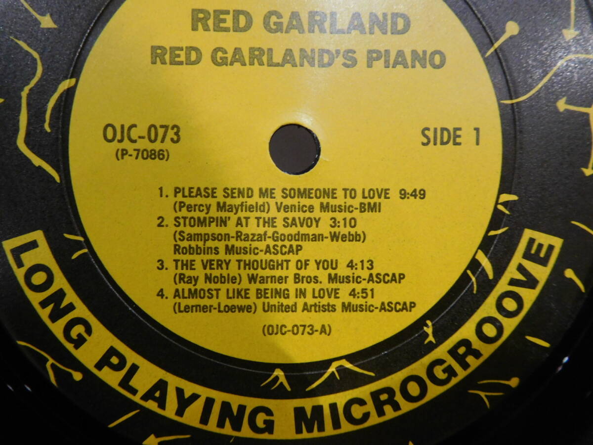 ○RED GARLAND/RED GARLAND'S PIANO USA輸入再発盤LPレコード OJC-073の画像4